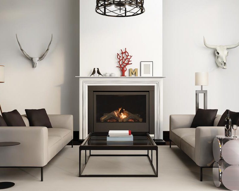 Grey Interior Fireplace Modern Atmospheric Lounge Living Room